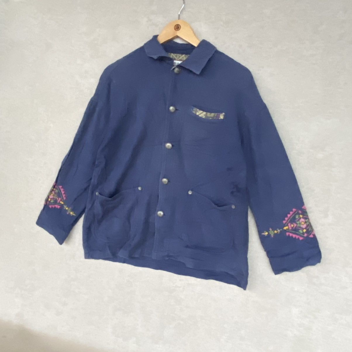 Other Vintage Titicaca Cotton Jacket Full Button Embroidered Blue Size M / US 6-8 / IT 42-44 - 2 Thumbnail