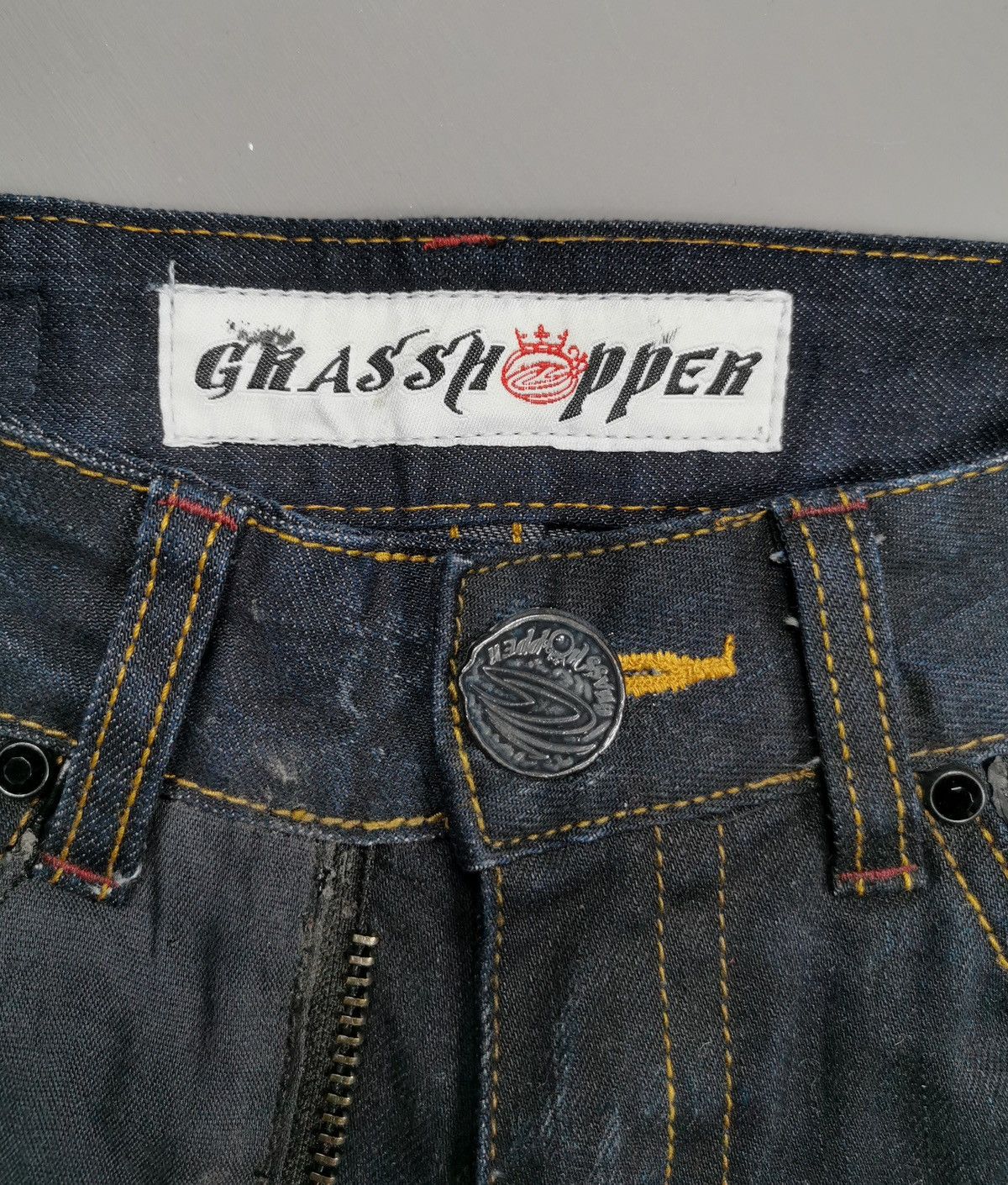 Le Grande Bleu (L.G.B.) Grasshopper Patch Zipper Pocket Skinny Jeans Size US 28 / EU 44 - 7 Thumbnail
