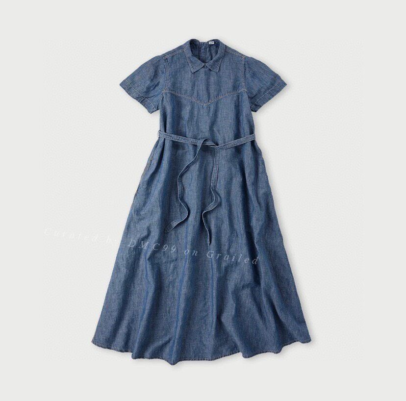 45rpm 45R Women's Indigo Cotton-Linen Dress Size L / US 10 / IT 46 - 1 Thumbnail