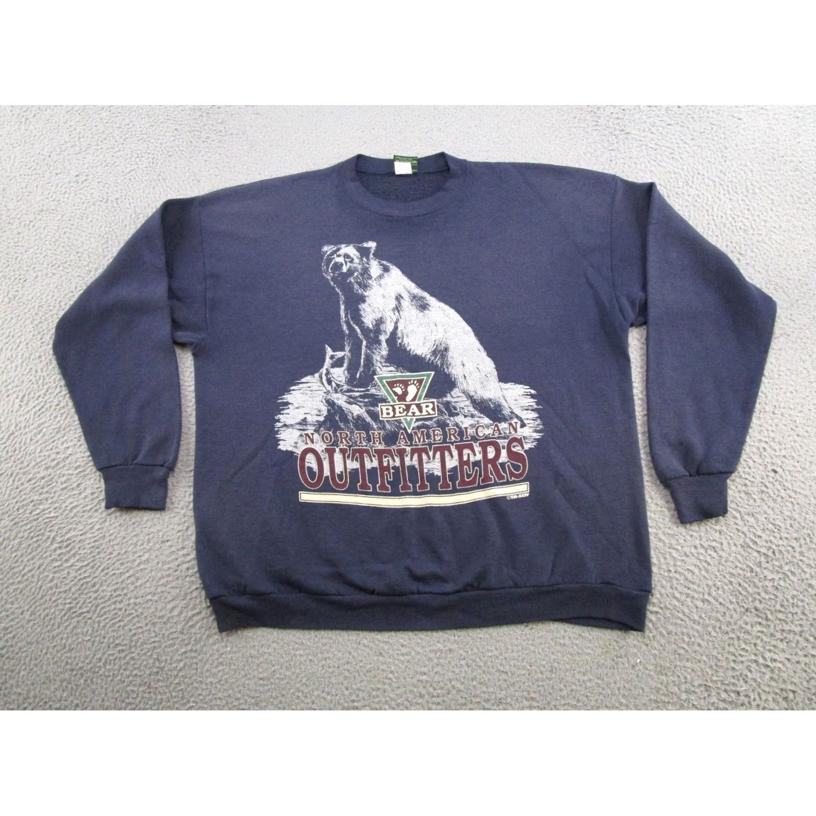 Vintage Vintage North American Outfitters Bear Graphic Crewneck Sweatshirt 2XL Blue Mens Pullover Graphic Print 90s Sports All Seasons Fur Size US XXL / EU 58 / 5 - 2 Thumbnail