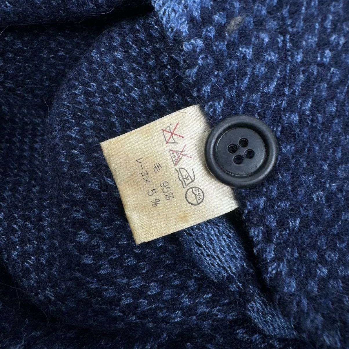 Indigo × Issey Miyake × Vintage 🌟80s ISSEY MIYAKE FW1986 BLANKET WOOL LONG JACKET Size M / US 6-8 / IT 42-44 - 10 Thumbnail