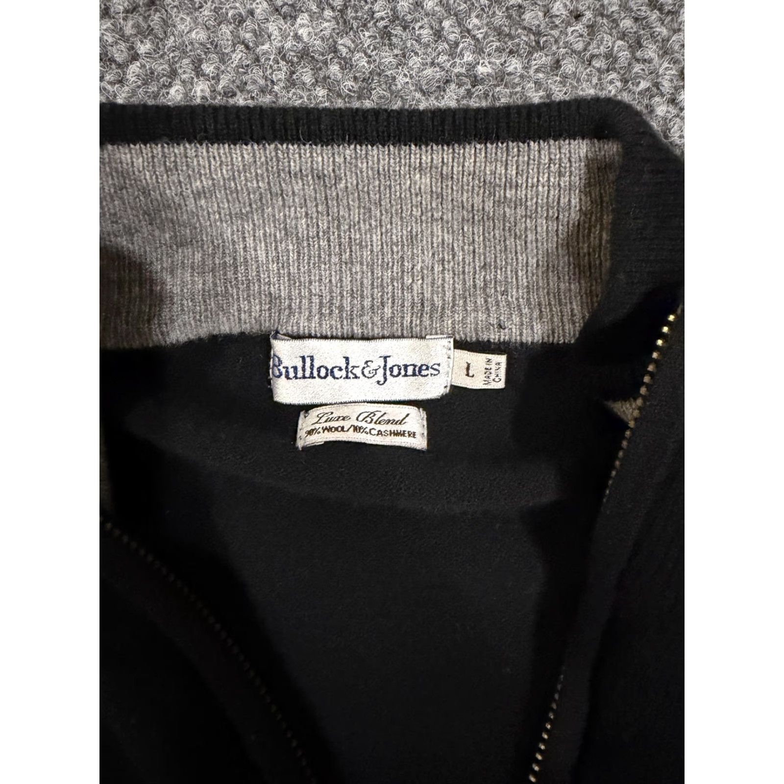 Vintage Bullock & Jones Sweater Vest Mens Large Black Mock Neck 1/4 Zip Wool Blend Size US L / EU 52-54 / 3 - 3 Thumbnail
