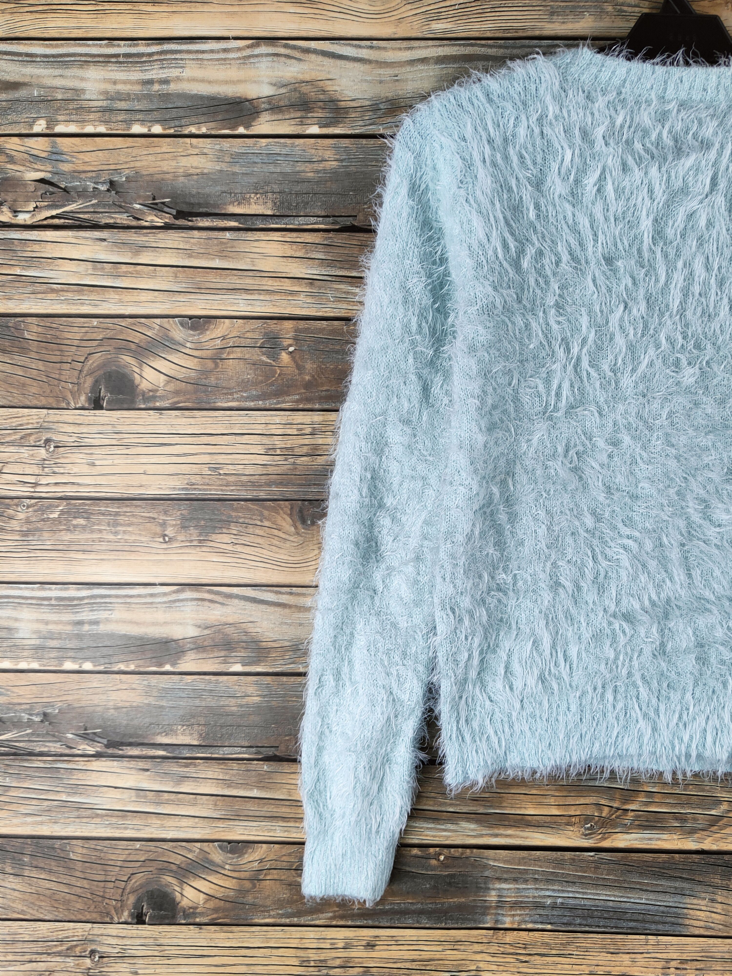 Japanese Brand DL Japanese Brand Turquoise Fur Mohair Knitwear #46-492 Size XS / US 0-2 / IT 36-38 - 8 Thumbnail