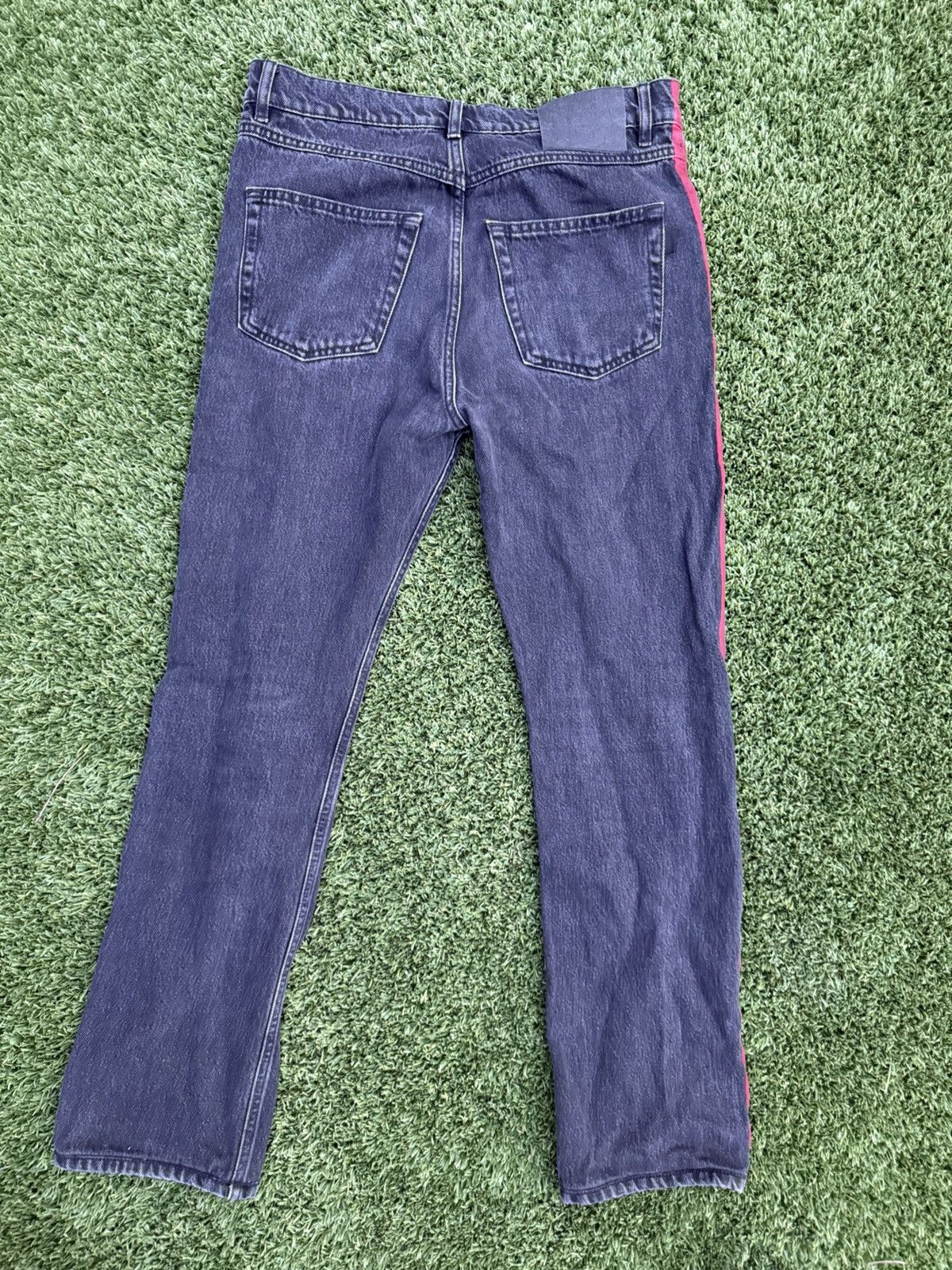 Balenciaga red line waxed denim
