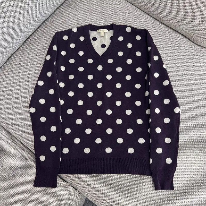 Burberry Women's Black Polka Dot Knit Sweater
