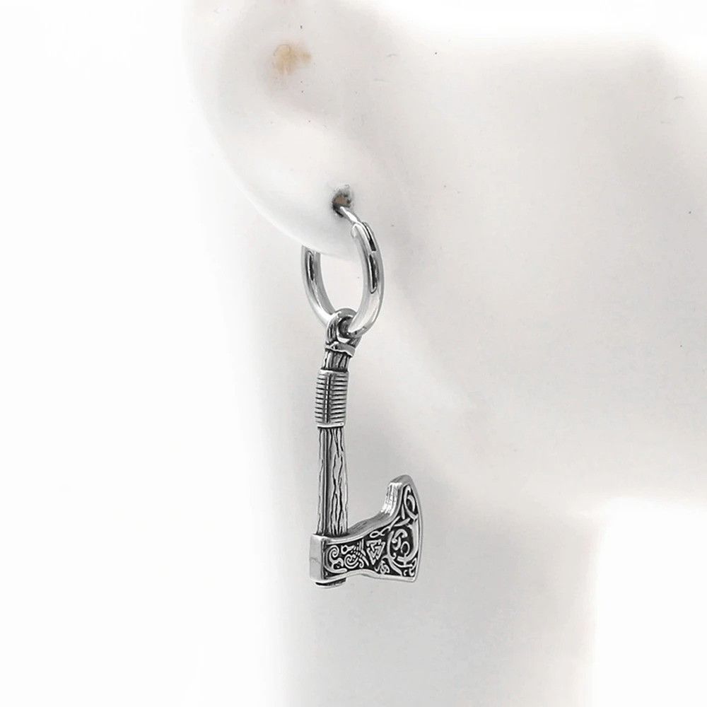 Jewelry Viking Axe Earrings Size ONE SIZE - 5 Thumbnail