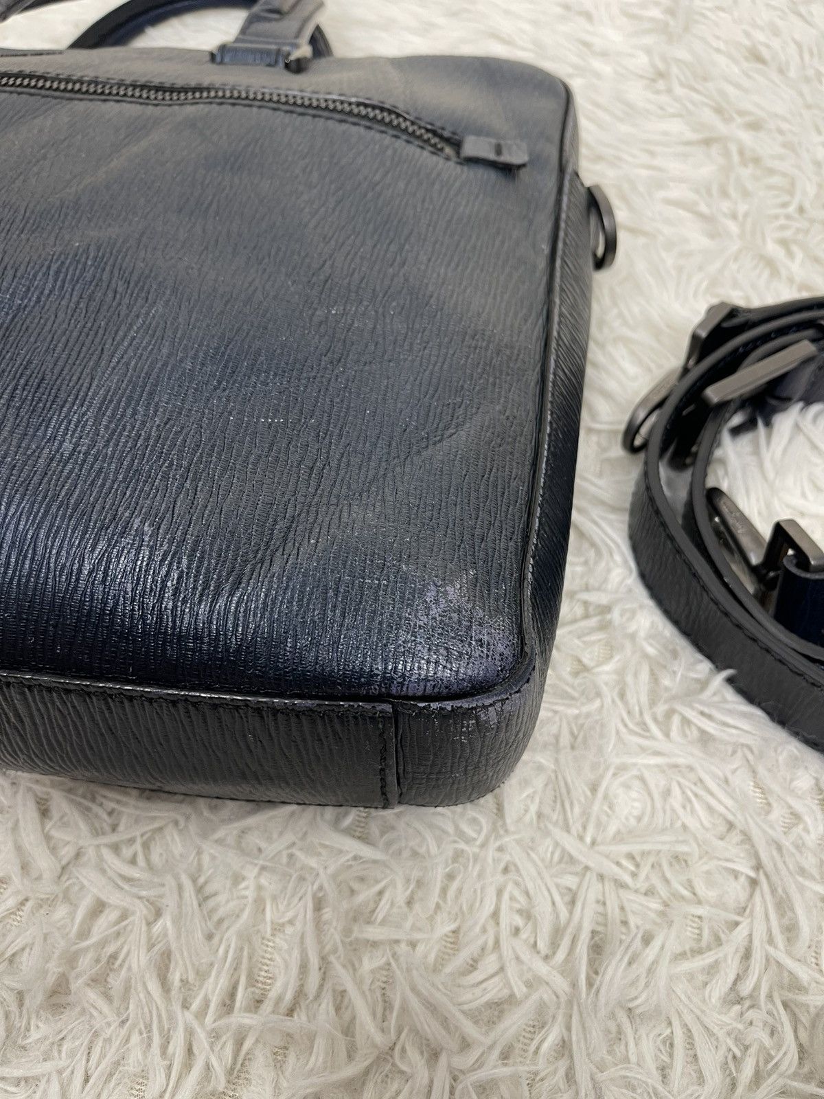 Salvatore Ferragamo Salvatore Ferragamo Blue Leather Briefcase Size ONE SIZE - 18 Thumbnail