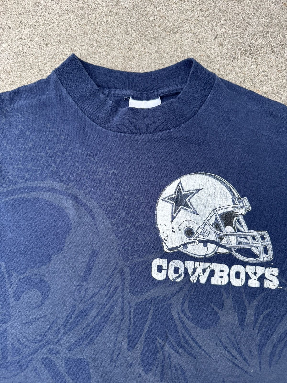 NFL × Vintage Vintage 90’s NFL Dallas Cowboys Navy AOP Graphic Tee Small Size US S / EU 44-46 / 1 - 4 Thumbnail