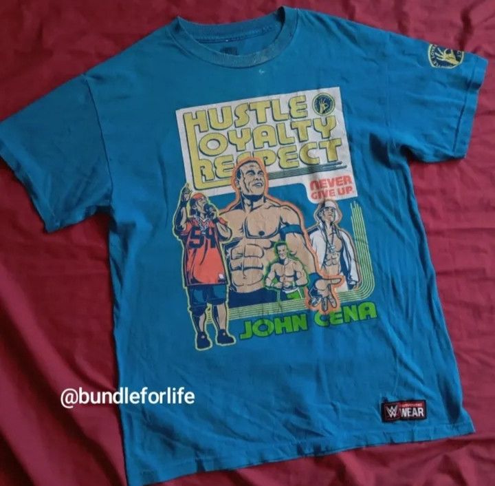 WWE John Cena Hustle Loyal Respect 👌 WWE Wrestling Tshirt 🏟️ Size US M / EU 48-50 / 2 - 2 Thumbnail