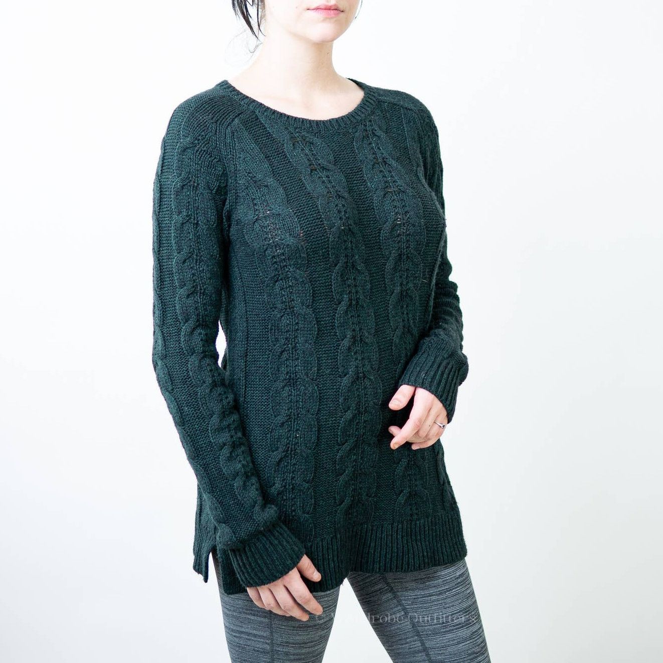 Loft LOFT Camel Hair Sage Green Cable Knit Sweater - M Size M / US 6-8 / IT 42-44 - 5 Thumbnail