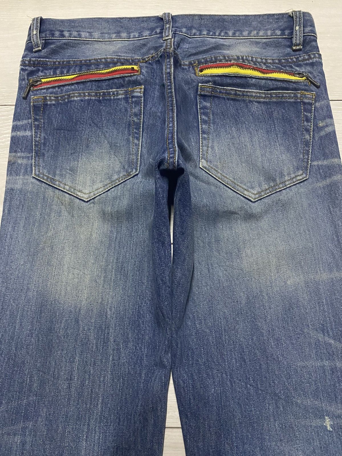 Japanese Brand Vintage Japanese Brand Whisker Distressed Skinny Jeans Size US 32 / EU 48 - 4 Thumbnail