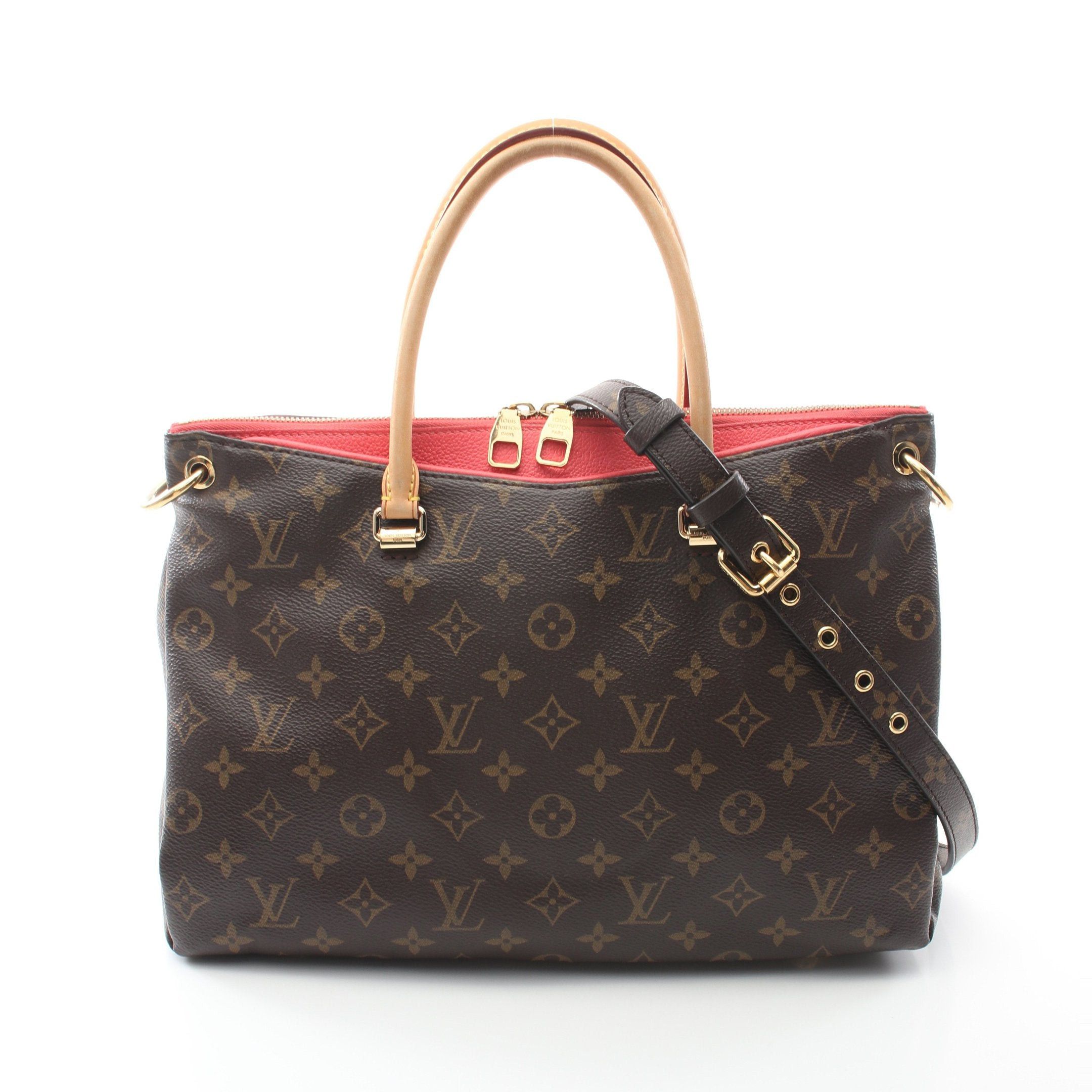 Louis Vuitton Louis Vuitton Pallas Monogram Handbag Leather Brown Pink Red Size ONE SIZE - 1 Thumbnail