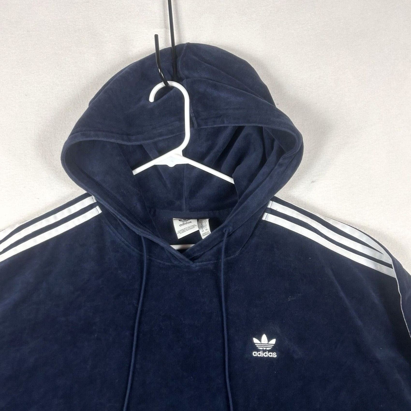 Adidas Vintage adidas Velour Crop Track Jacket Womens M Blue Pullover Hoodie Y2k Size M / US 6-8 / IT 42-44 - 2 Thumbnail