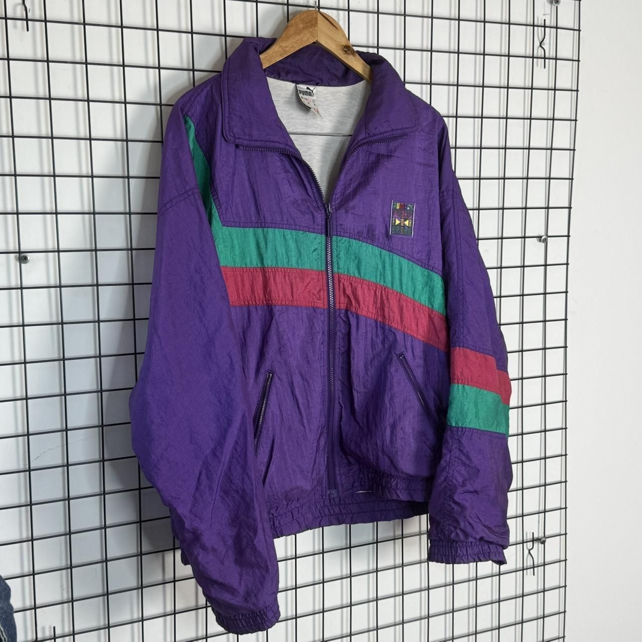 Puma Puma Vintage 90s Windbreaker Retro Jacket Purple Size US L / EU 52-54 / 3 - 3 Thumbnail