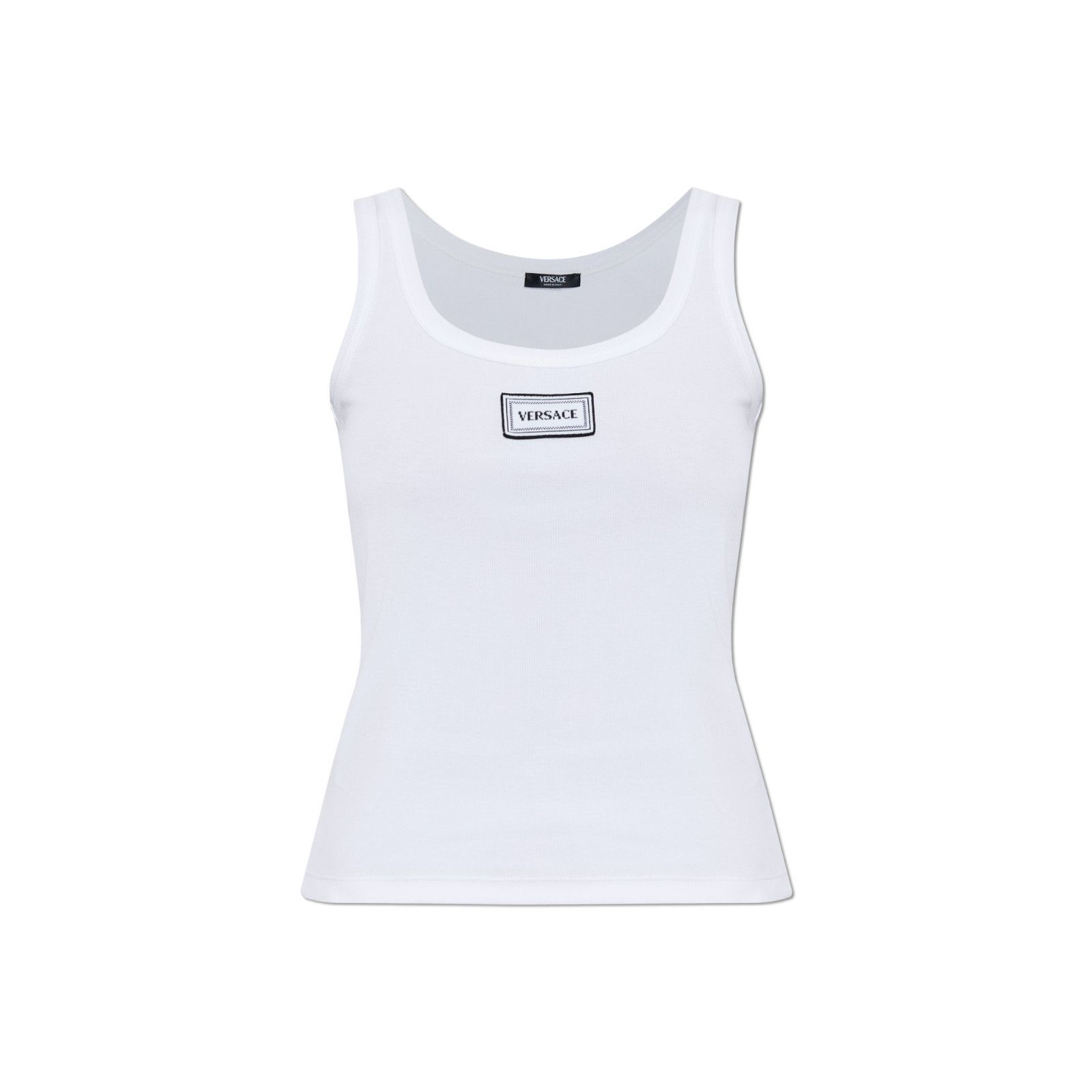 Versace VERSACE White Cotton Ribbed Sleeveless Top New & Authentic ( Size S / US 4 / IT 40 - 1 Preview