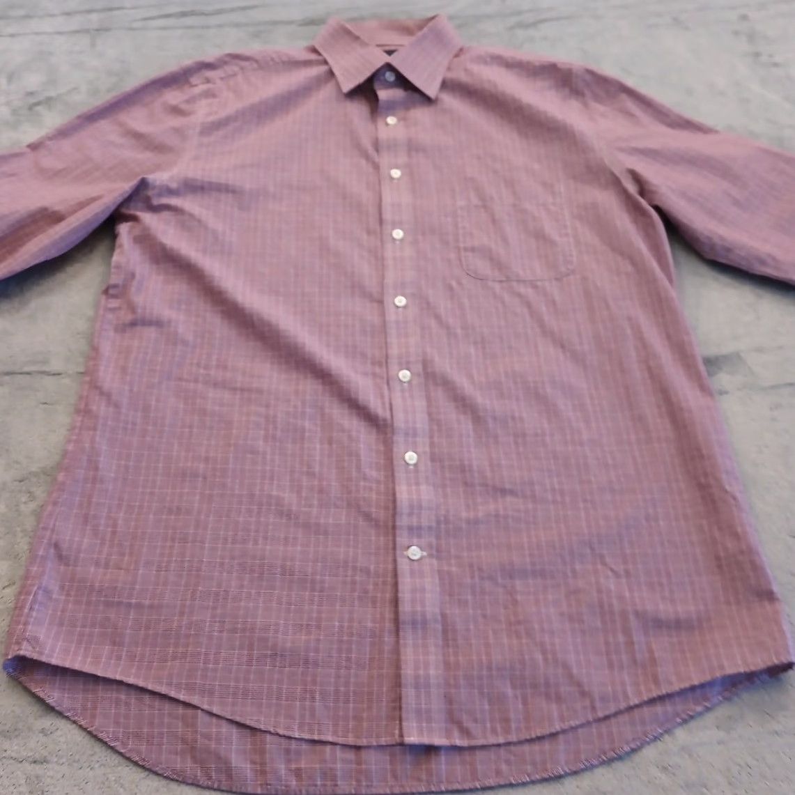 Stafford Stafford Shirt Mens 16.5 Purple Plaid Long Sleeve Button-Up Size US XL / EU 56 / 4 - 4 Thumbnail