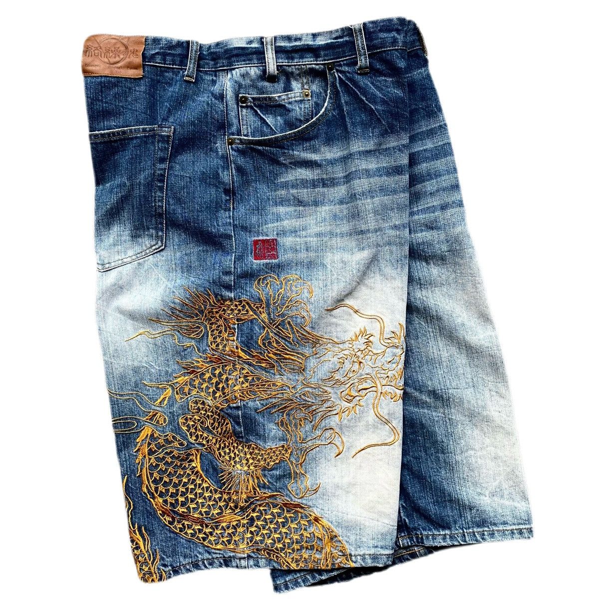 Japanese Brand × Kamakura ❌SOLD OUT❌ KARAKURI TAMASHI Sukajan Embroidery Dragon Pants. Size US 38 / EU 54 - 1 Thumbnail