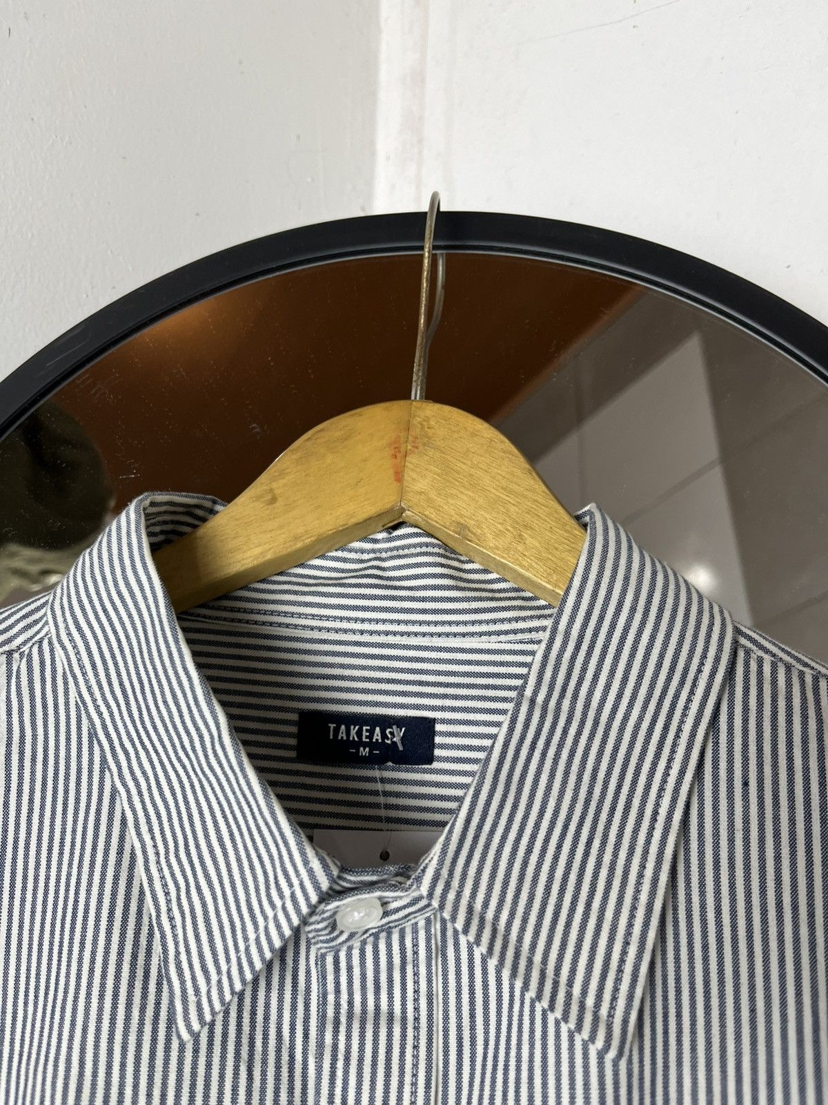 Japanese Brand Takeasy striped oversize button shirt /cdg/kapital/issey/ Size US M / EU 48-50 / 2 - 5 Thumbnail