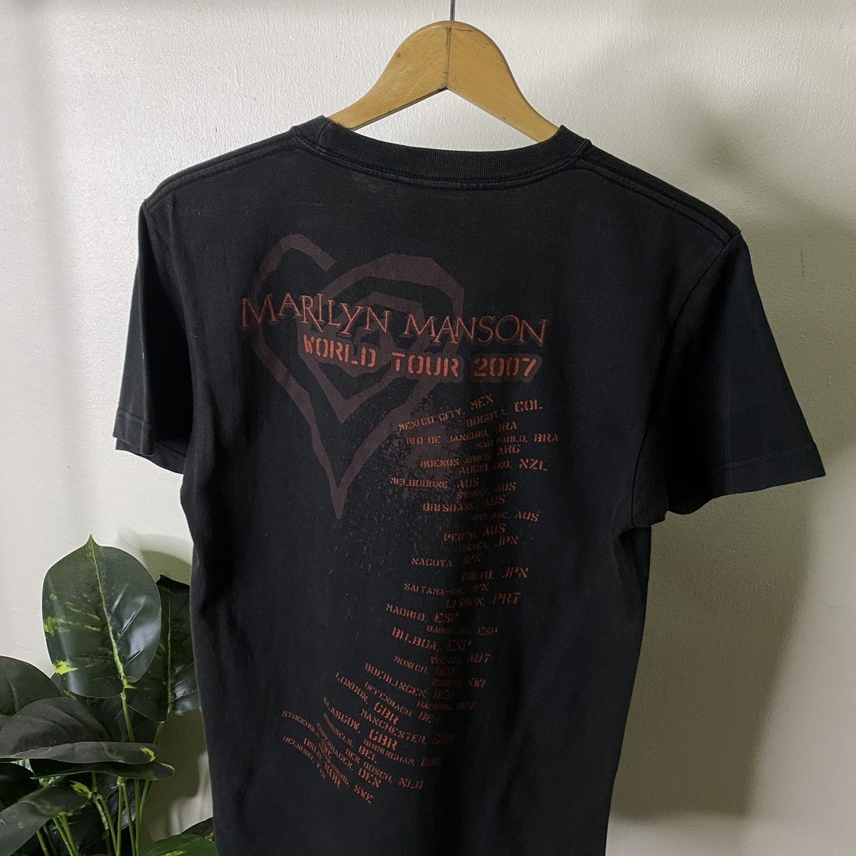 Band Tees × Marilyn Manson × Vintage Vintage Marilyn Manson World Tour 2007 Tee Size US S / EU 44-46 / 1 - 2 Thumbnail