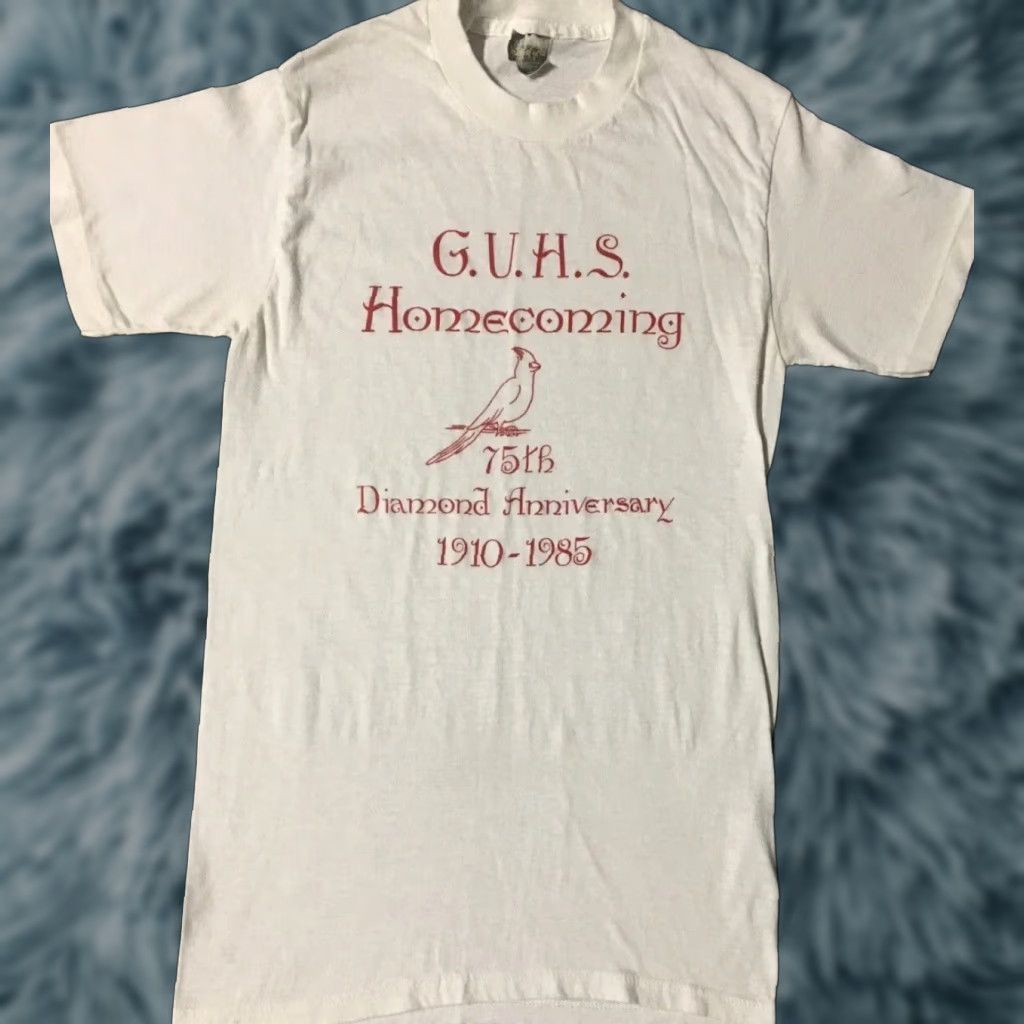 Vintage VINTAGE 80s GUHS Homecoming Shirt XS White USA Cardinal School Track Grunge PE 90s Single Stitch T-Shirt Mens, University, Sports Size US XS / EU 42 / 0 - 1 Thumbnail