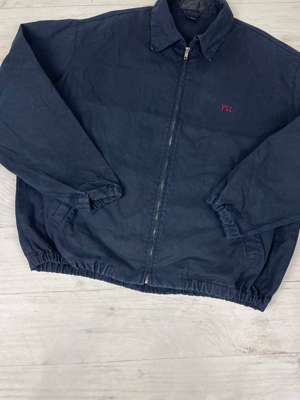 Vintage Vintage Yves Saint Laurent YSL Denim Bomber Jacket Y2K 90s Size US L / EU 52-54 / 3 - 3 Thumbnail