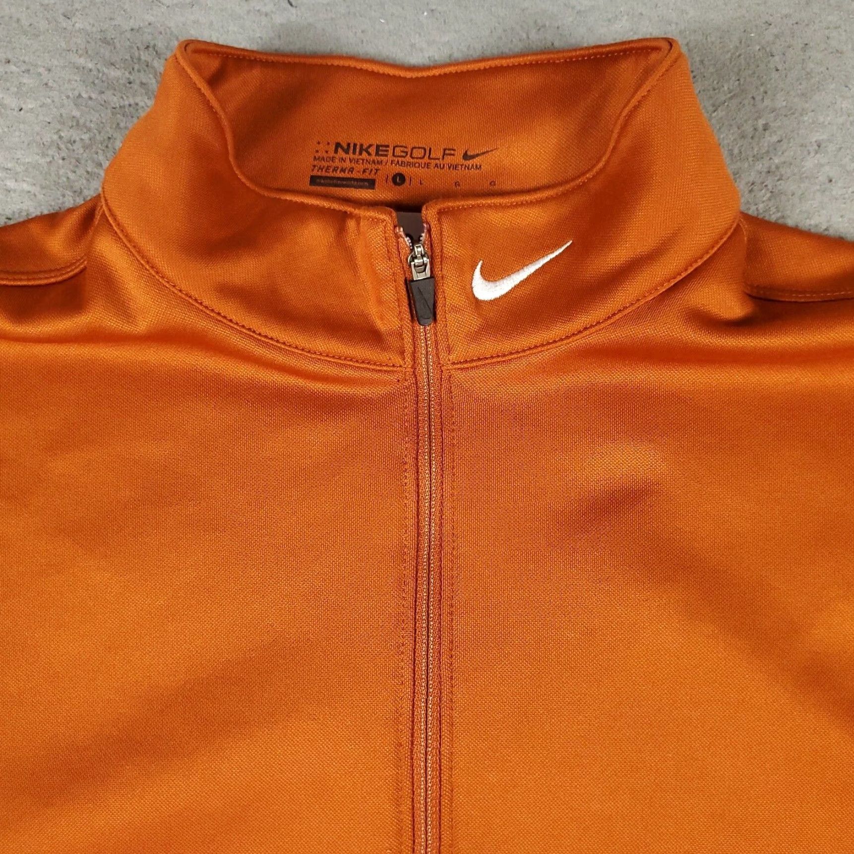 Nike Nike Sweatshirt Mens Large Orange 1/4 Zip Pullover Swoosh Logo Knit Mock Neck Long Sleeve Modern Sports Nike Mens Regular Gift Size US L / EU 52-54 / 3 - 2 Thumbnail