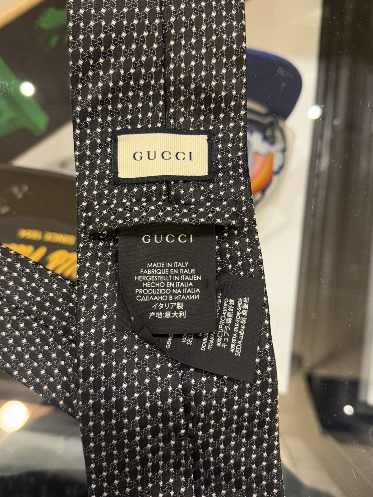Gucci Gucci GG Supreme Tie - Black/White Size ONE SIZE - 4 Thumbnail