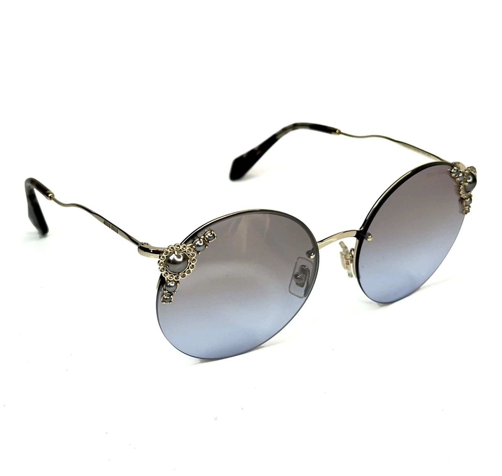 Miu Miu MIU MIU Mu52Ts Gold Crystal Pearl 52T Rimless Sunglasses Size ONE SIZE - 5 Thumbnail