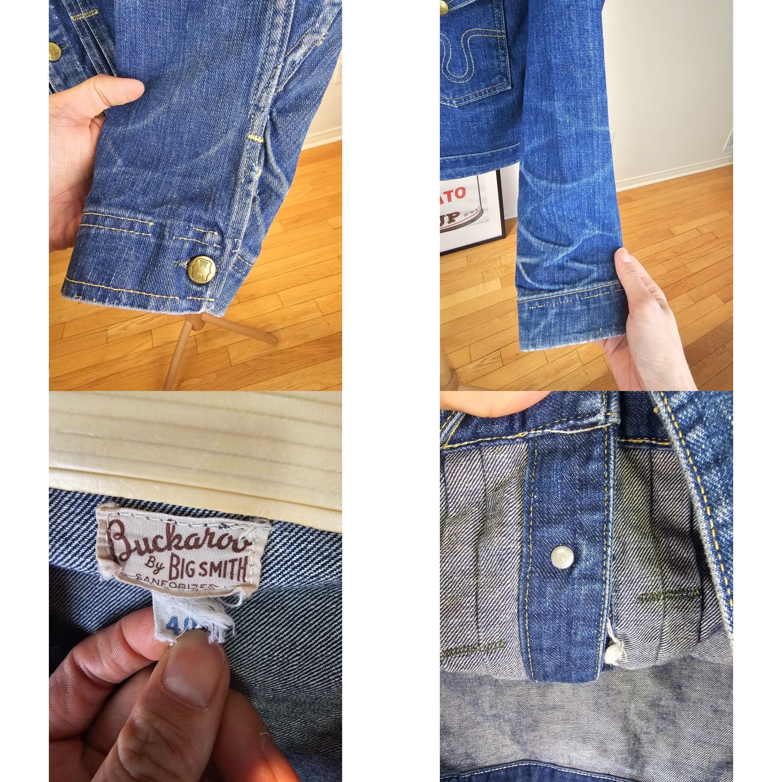 Vintage VINTAGE Big Smith BUCKAROO DENIM JACKET SZ 40 Jacket Mens Blue Cotton Sanforized 50's Bomber 40 Mens Size US XXS / EU 40 - 8 Thumbnail