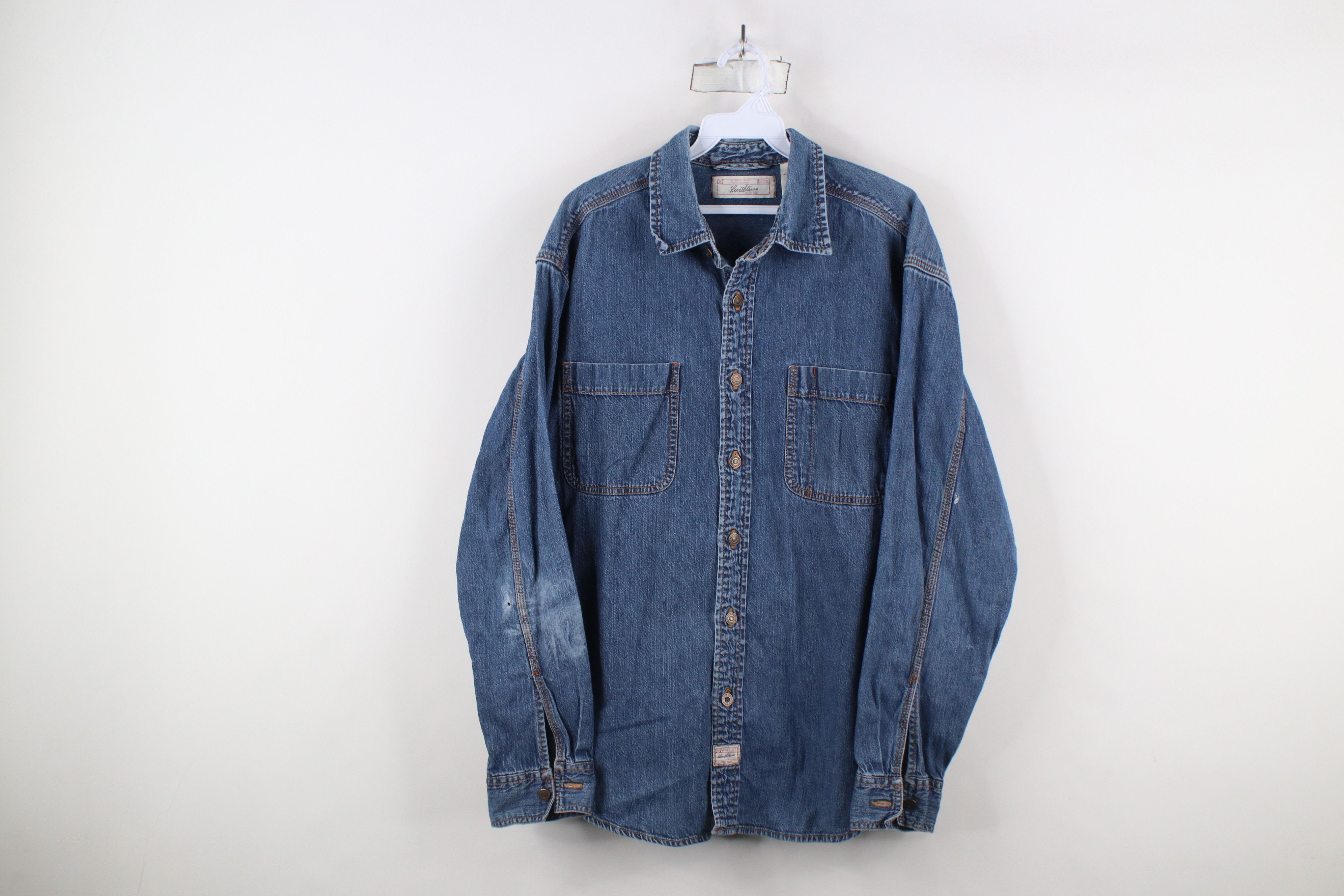 Levi's × Vintage Vintage Y2K 2003 Levis Denim Jean Collared Button Shirt Size US L / EU 52-54 / 3 - 1 Thumbnail