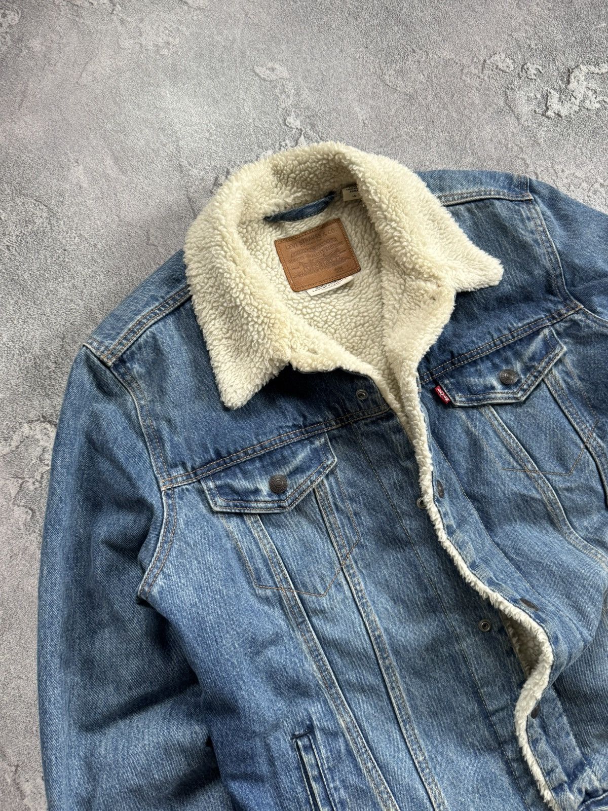 Levi's × Levi's Vintage Clothing × Vintage Levi’s L denim Sherpa jacket lined trucker bomber casual Size US L / EU 52-54 / 3 - 2 Thumbnail