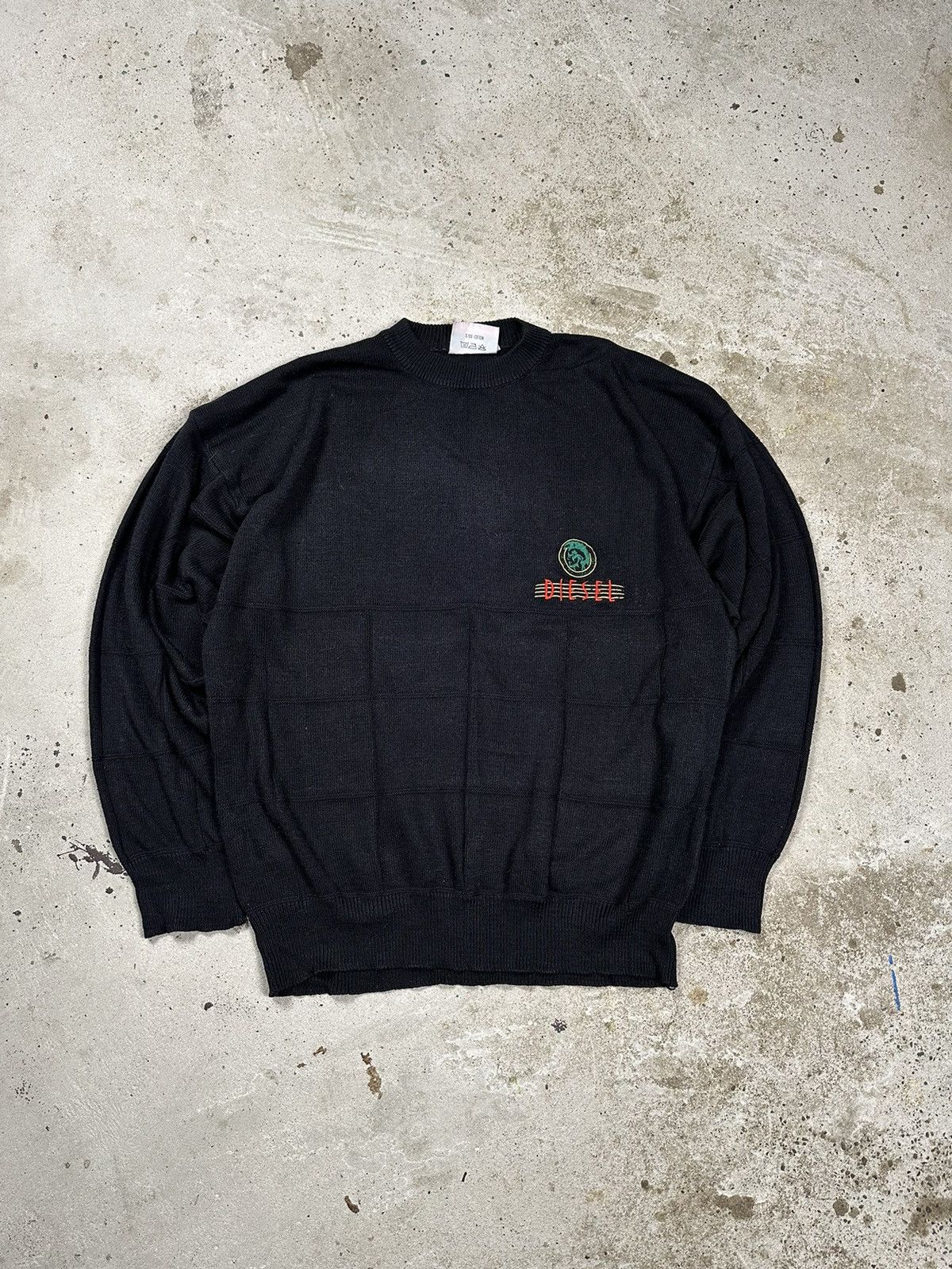 Diesel Vintage 90s Diesel Black Sweater Logo Knit | Grailed