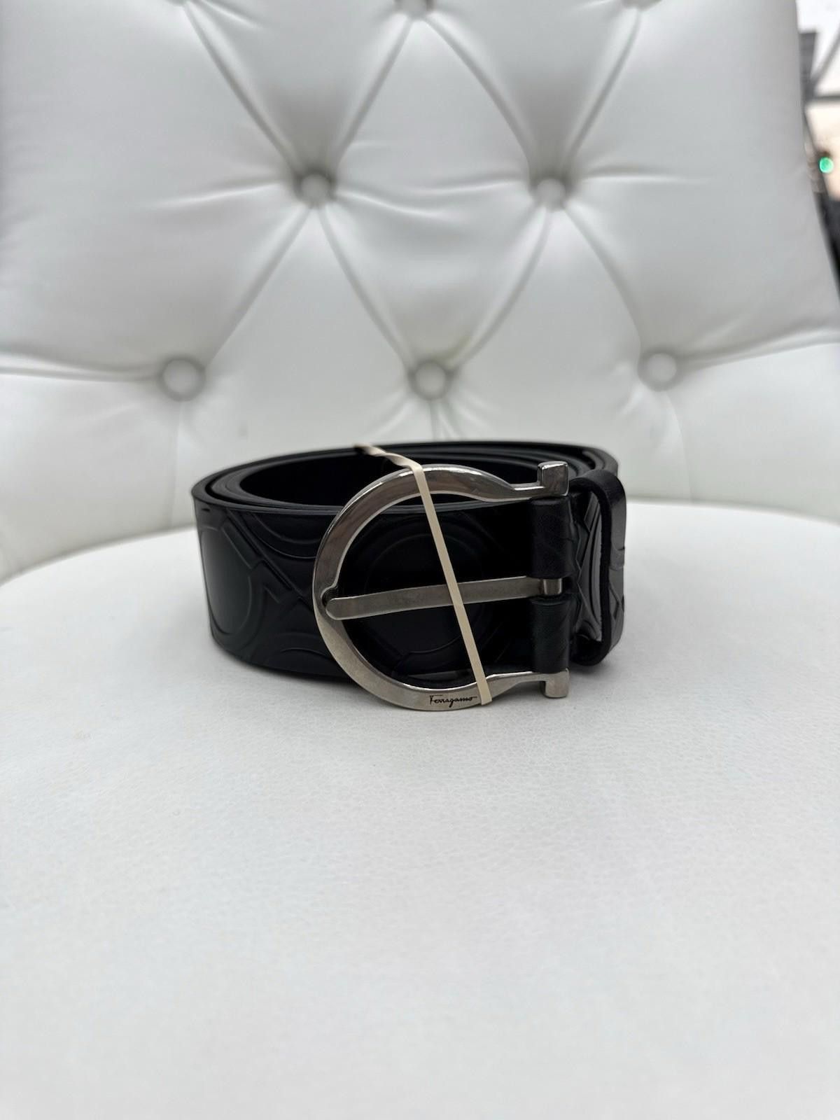 Salvatore Ferragamo SALVATORE FERRAGAMO - MENS BLK LEATHER BELT Size ONE SIZE - 3 Thumbnail
