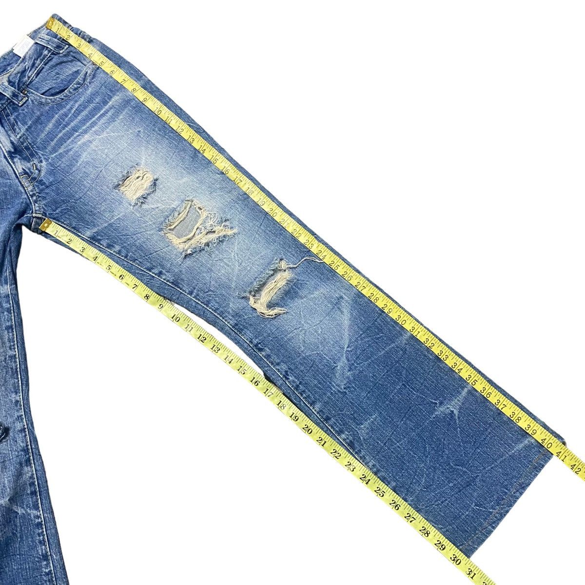 Japanese Brand Ozz-First Pinball Denim Flare Jeans Trashed Size US 30 / EU 46 - 18 Thumbnail