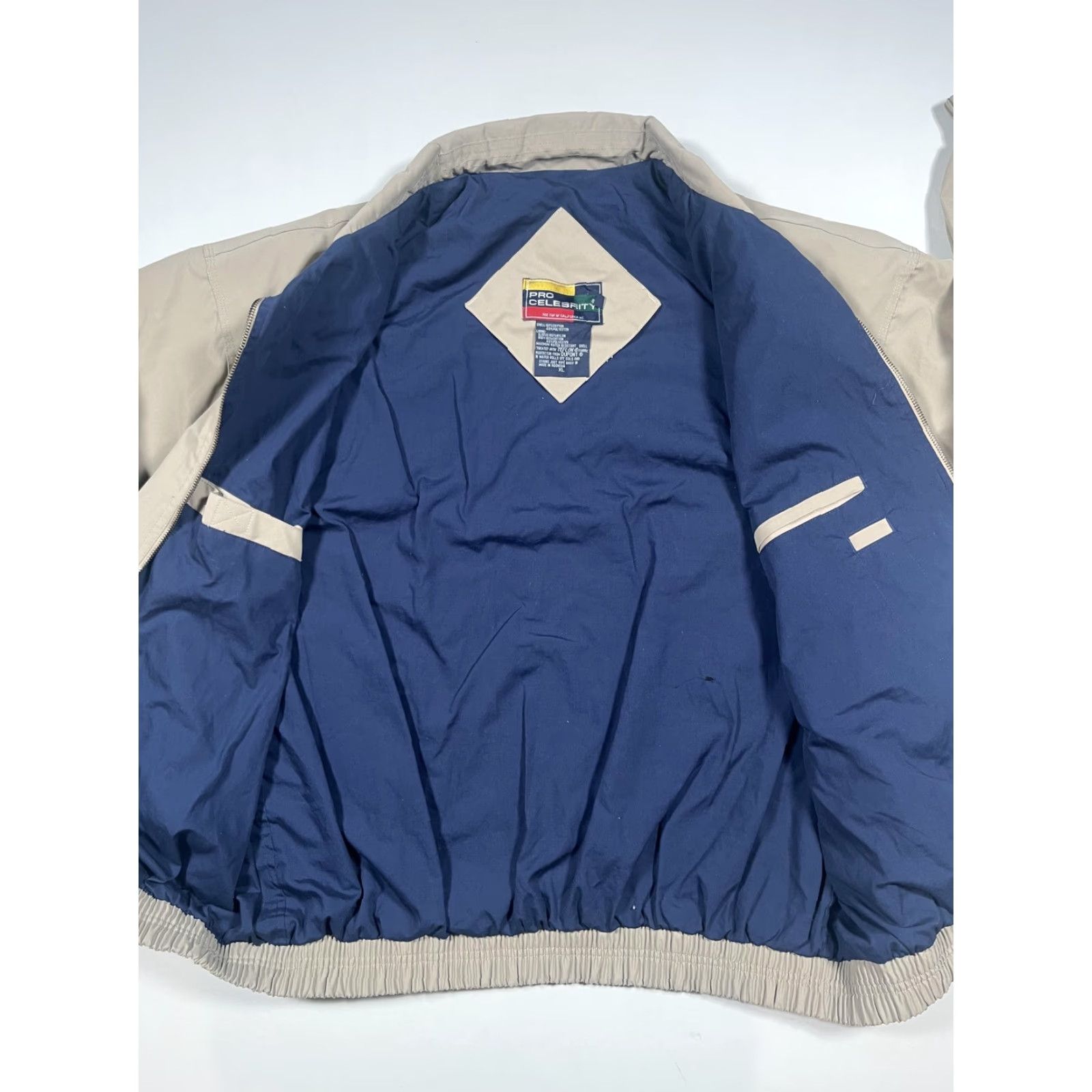 Vintage Pro Celebrity Jacket Mens XL Beige Bomber Full Zip Water Resistant Lined Casual Size US XL / EU 56 / 4 - 6 Thumbnail