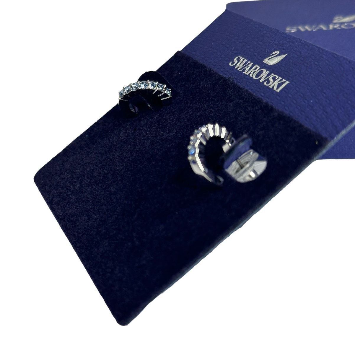 Swarovski Swarovski Mini Hoop hoop earrings Blue, Rhodium plated Size ONE SIZE - 3 Thumbnail