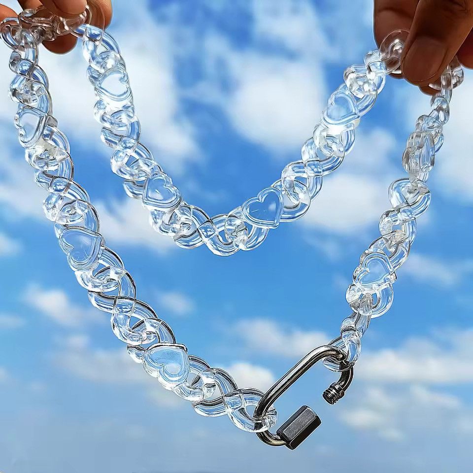 Jewelry Clear Infinity Love Chain Necklace Size ONE SIZE - 1 Thumbnail