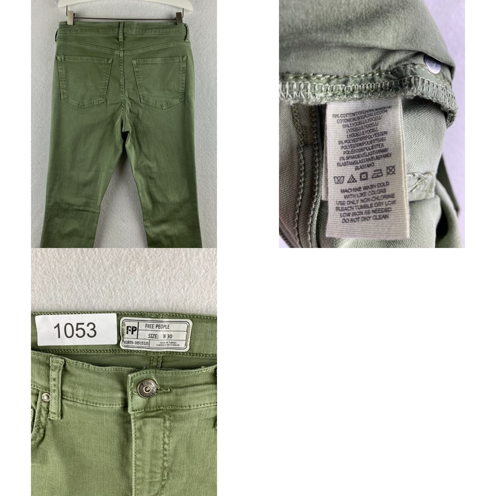 Free People Free People Jeans Womens 30 Green Ankle Stretch Denim High Rise Tapper Pants Size 30" / US 8 / IT 44 - 8 Thumbnail
