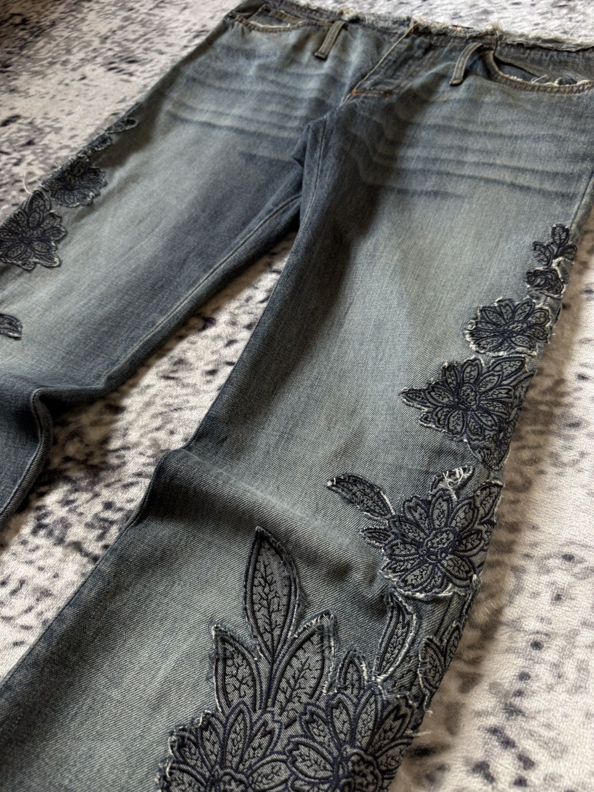 GOSTAR DE FUGA Sportmax Code By Max Mara Ornamental Embroidery Flared Jeans Size US 30 / EU 46 - 5 Thumbnail