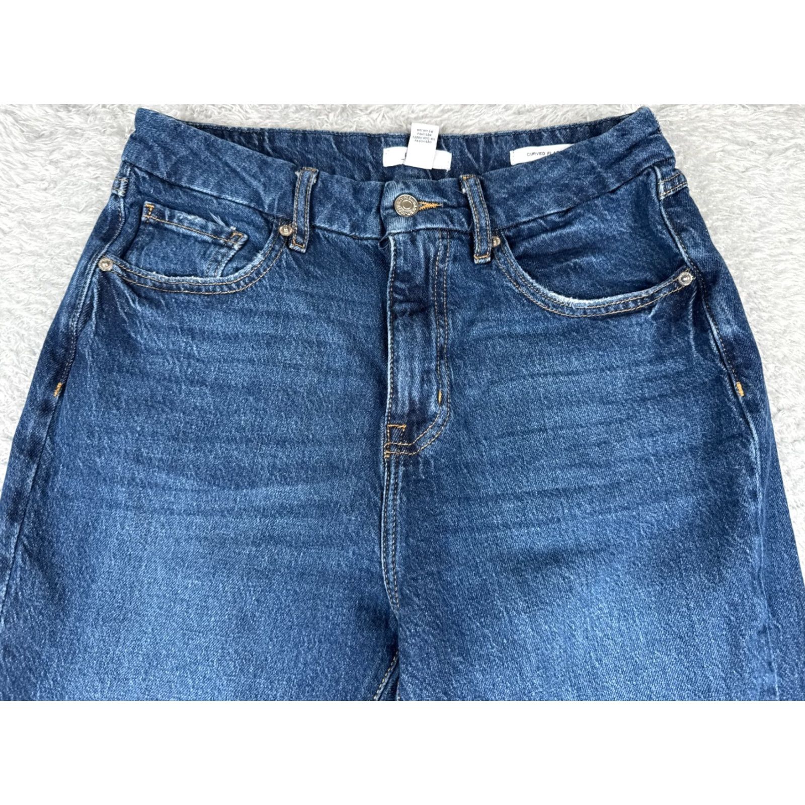 Forever 21 FOREVER 21 Jeans Womens 28 Blue Denim Curved Flare High Rise Cotton Blend 28x32 Jeans Size 28" / US 6 / IT 42 - 4 Thumbnail
