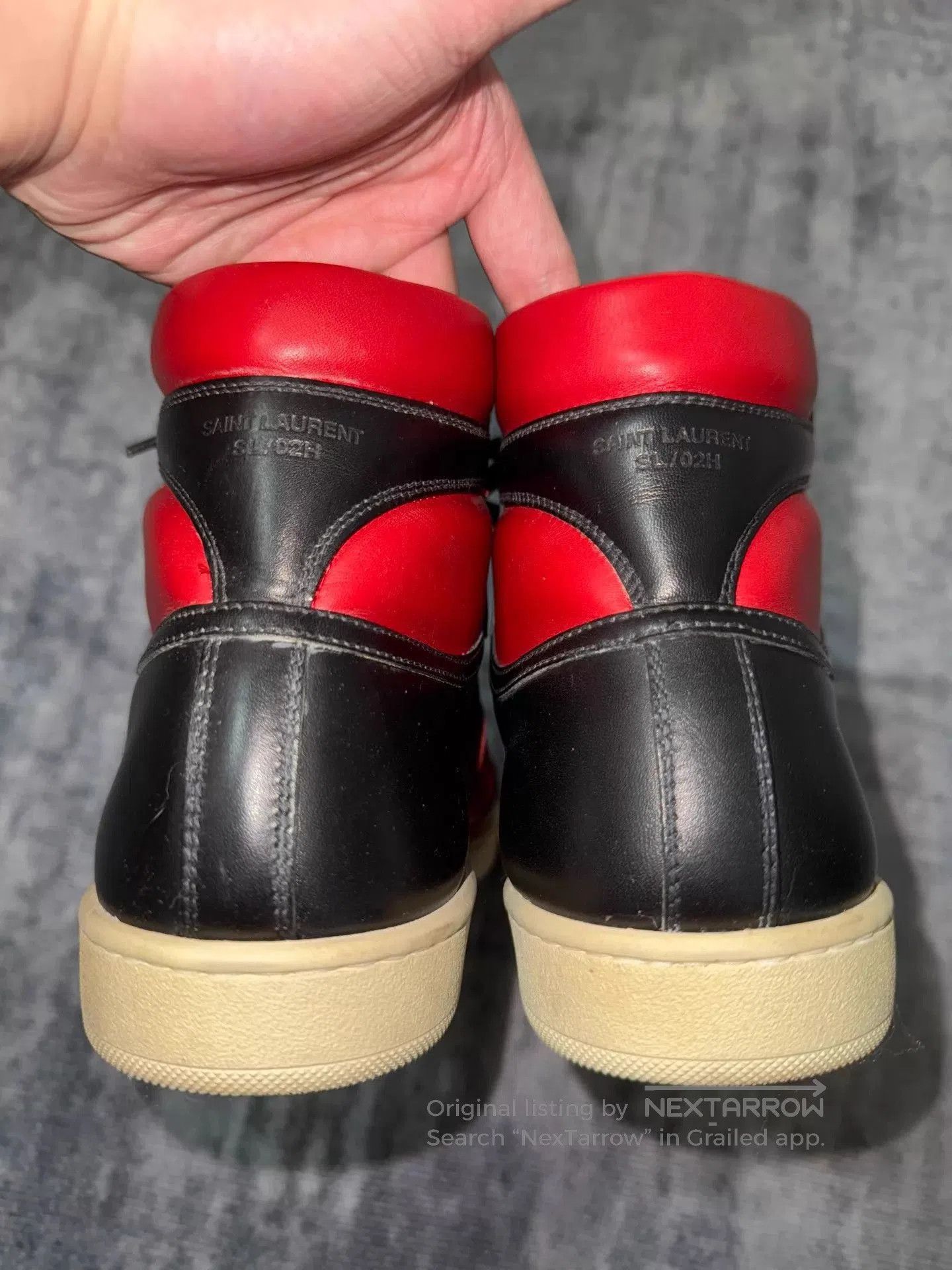 Saint Laurent Paris Black High-Top Leather Sneakers. Size US 7 / EU 40 - 5 Thumbnail