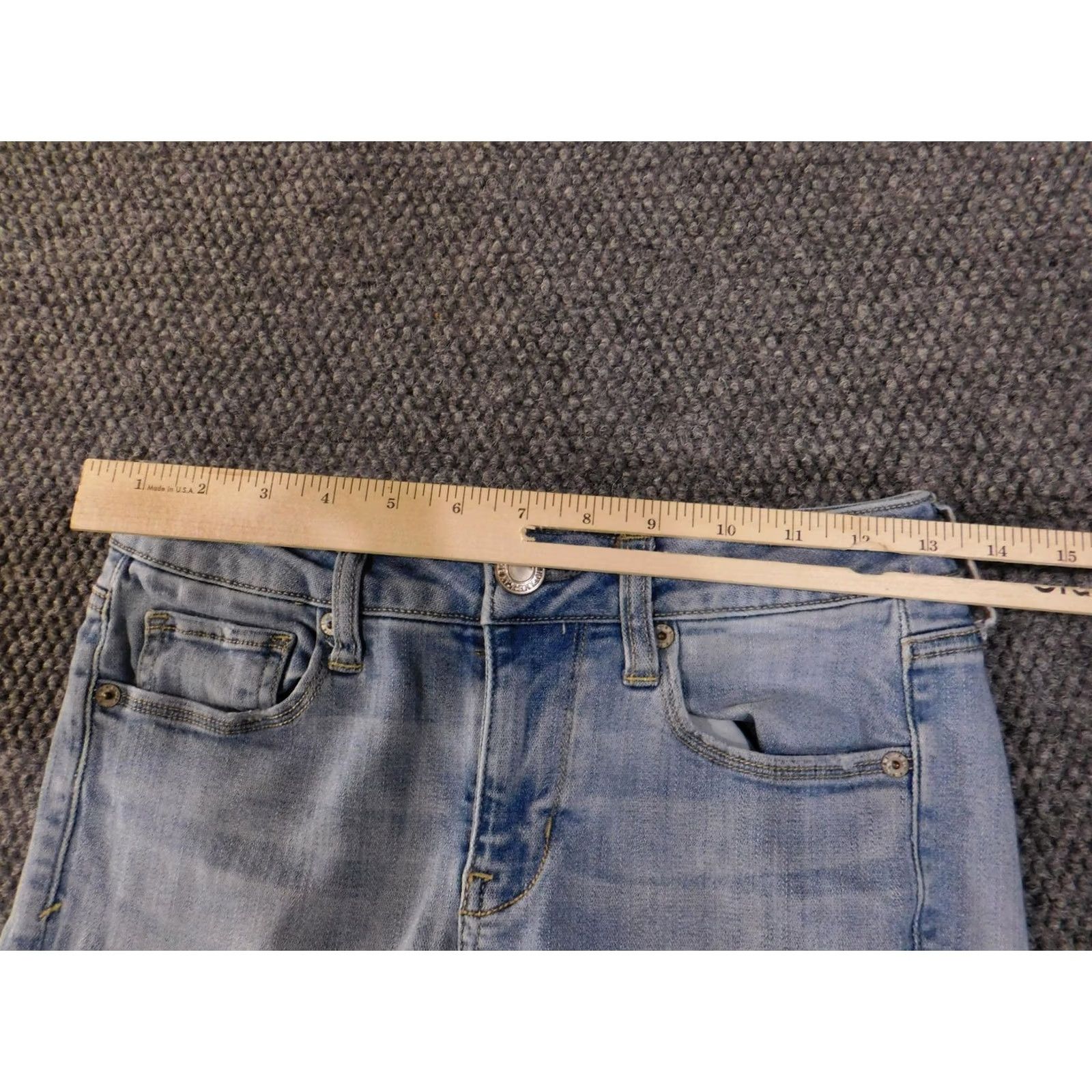 American Eagle Outfitters VINTAGE American Eagle Outfitters Jeans Womens 4 Light Wash Denim Skinny Super Stretch X Size 27" / US 4 / IT 40 - 5 Thumbnail