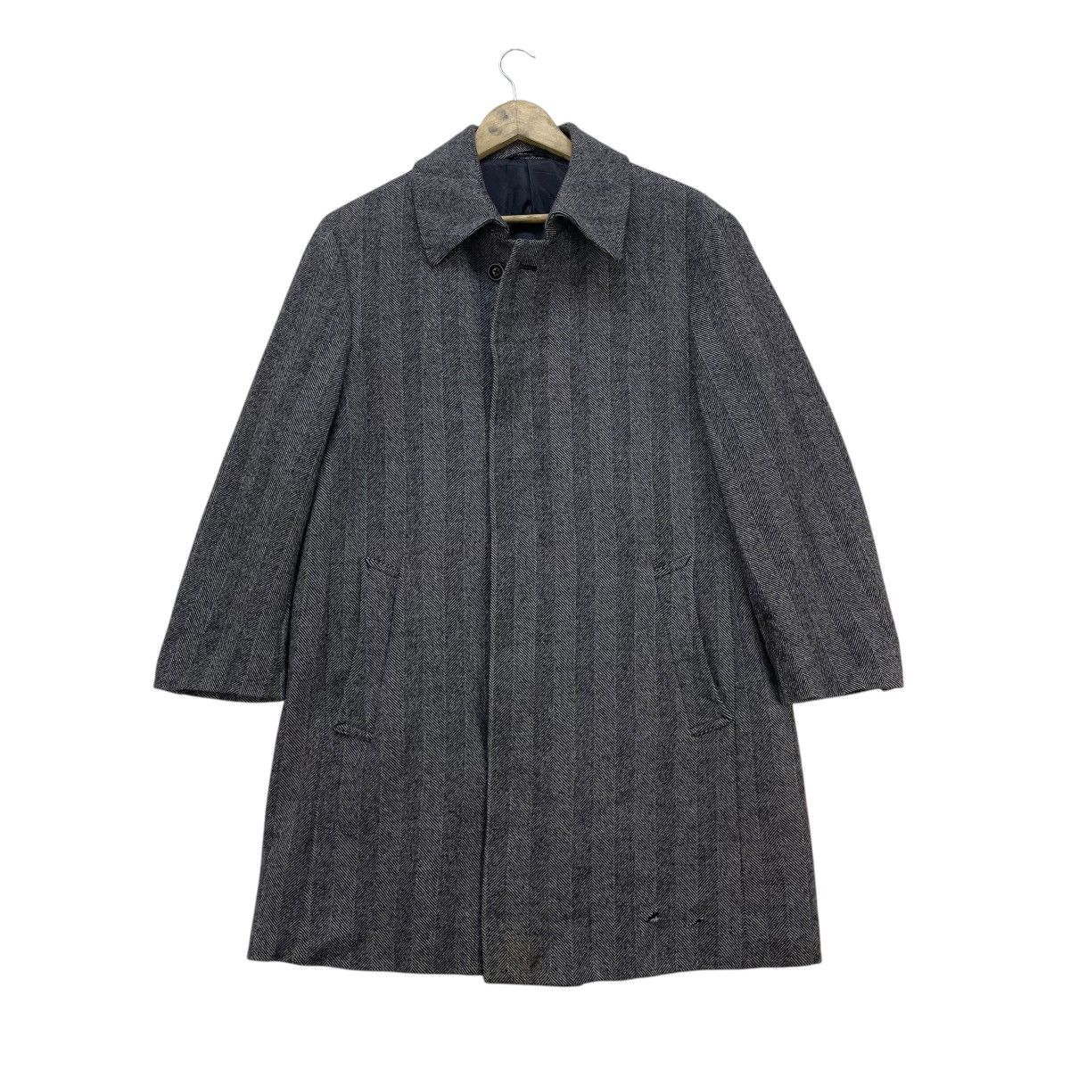 Autumn Cashmere 💥Vintage Loro Piana Herringbone Long Coat Jacket Size US L / EU 52-54 / 3 - 4 Thumbnail