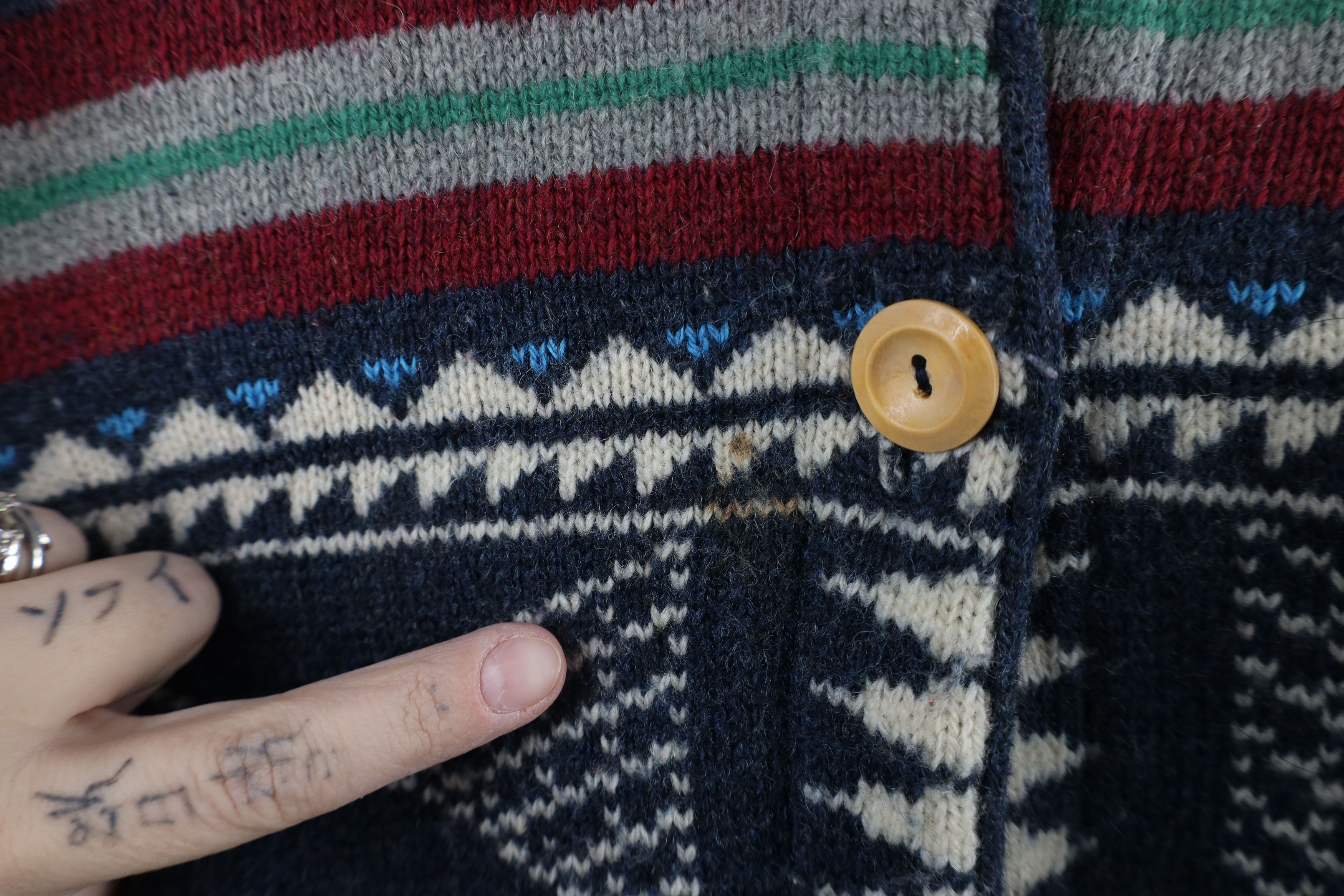 Vintage Vintage 90s Streetwear Wool Blend Knit Cardigan Sweater Size L / US 10 / IT 46 - 4 Thumbnail