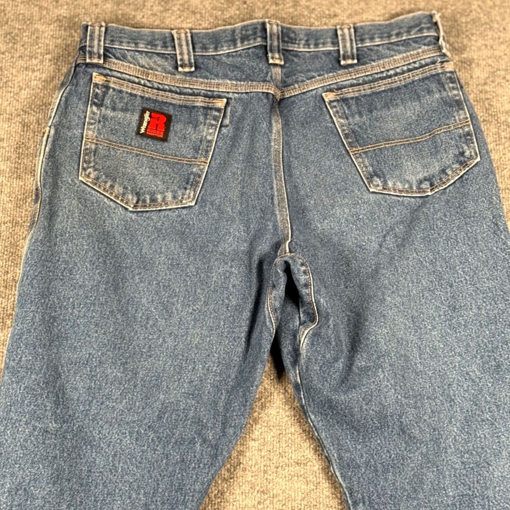 Wrangler VINTAGE Wrangler RIGGS Workwear Carpenter Jeans 38x29 Denim Blue Mens Jeans Straight 5-Pocket Medium Wash Outdoor Workwear Riggs Size US 38 / EU 54 - 5 Thumbnail