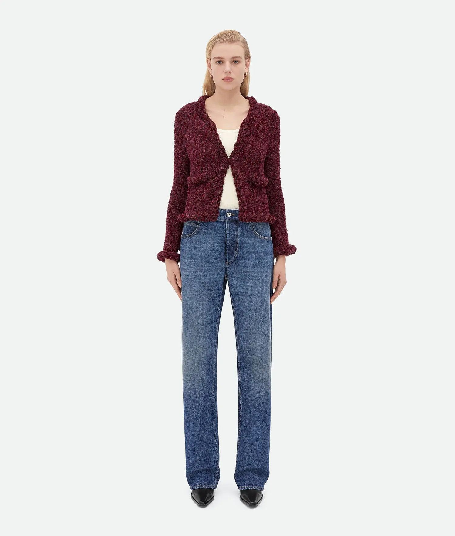 Bottega Veneta o1n1vont0325 Slim Fit Towelling Twist Viscose Cardigan Size M / US 6-8 / IT 42-44 - 1 Thumbnail