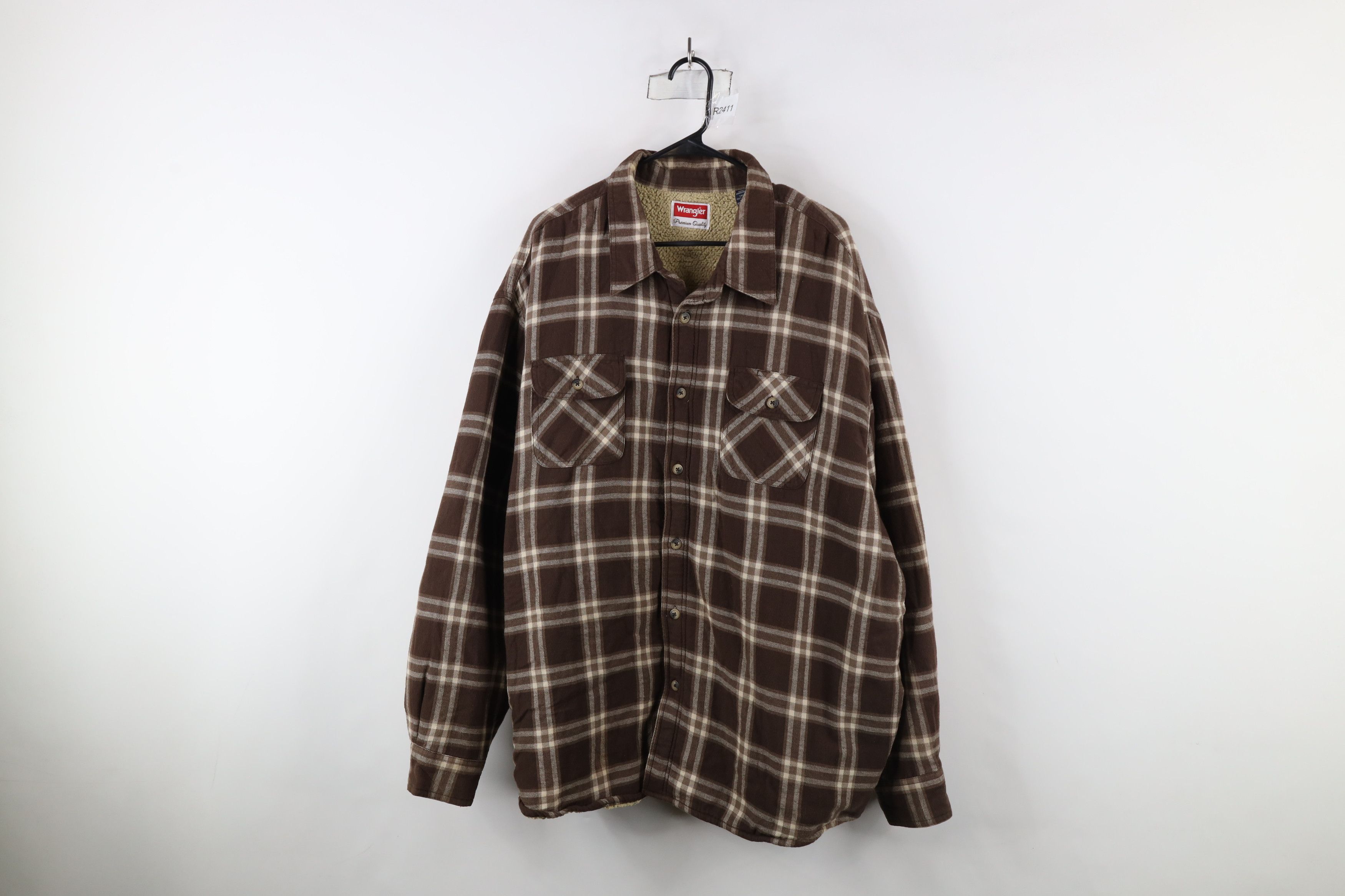 Vintage × Wrangler Vintage Wrangler Lined Flannel Shirt Jacket Jac Shirt Plaid Size US XXL / EU 58 / 5 - 1 Thumbnail