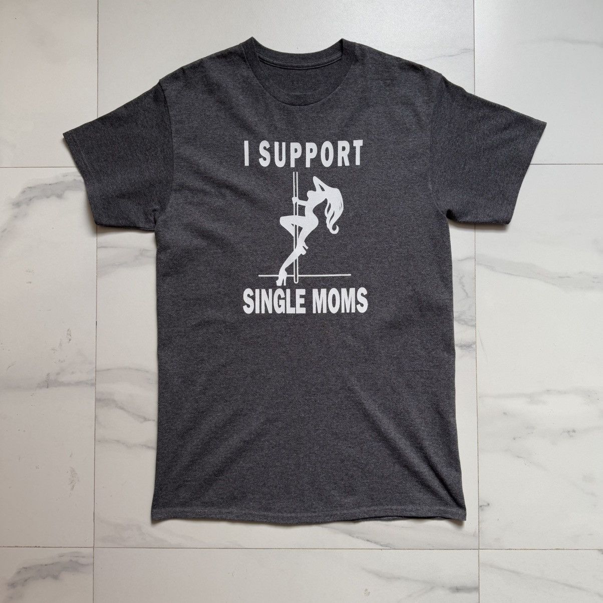 Hot Model Sex × Vintage Vintage I Support Single Moms Funny T-Shirt Size US M / EU 48-50 / 2 - 2 Thumbnail