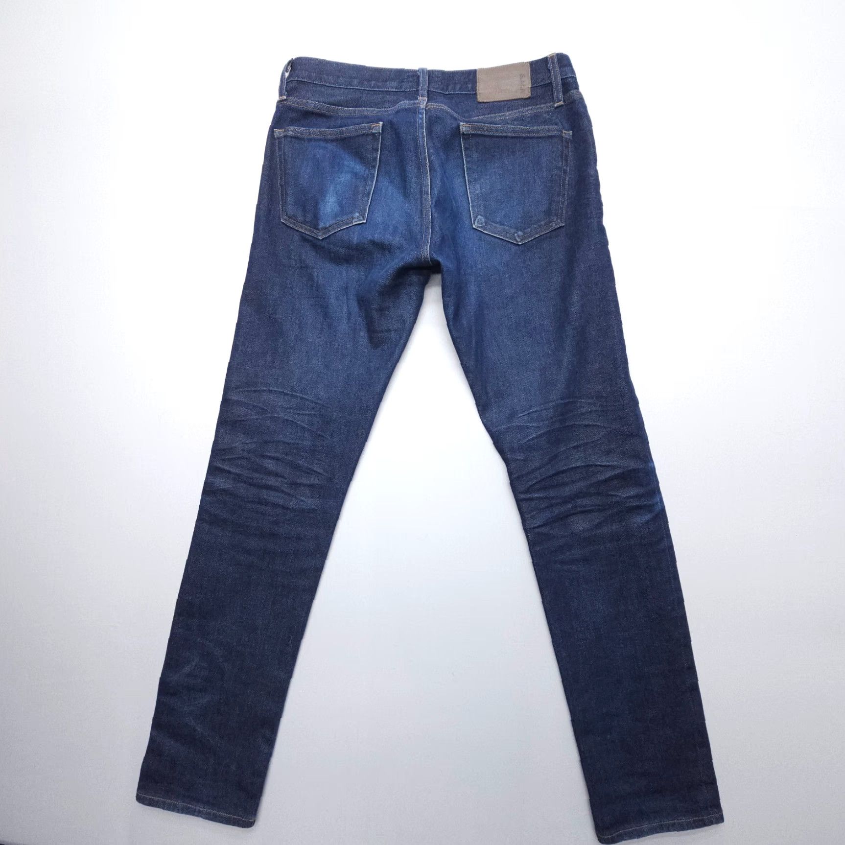 Vintage SMN The Finn Tapered Slim Selvedge Jeans Mens 31 Denim Blue Dark Wash USA Made Cotton Blend Slim 5-Pocket Denim Jeans Mens Size US 31 - 2 Thumbnail