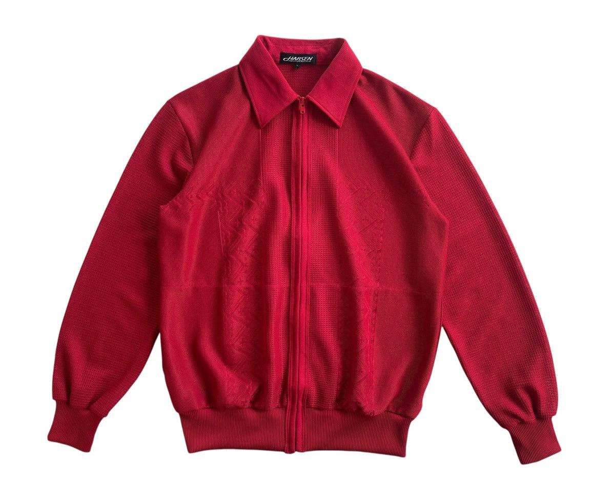 Japanese Brand 80s Harsen Abstract Polyester Knit Blouson Jacket Size US M / EU 48-50 / 2 - 2 Thumbnail